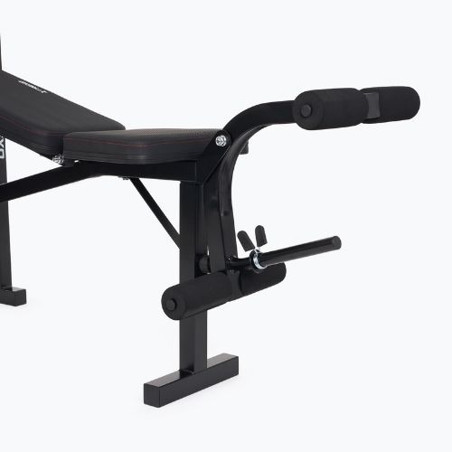 Ławka treningowa XTREXO BenchFit Lite ze stojakiem i sztangą czarny