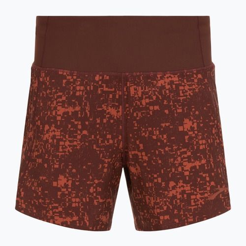 Spodenki do biegania damskie Brooks Chaser 5" run raisin glitch print