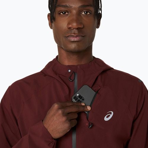 Kurtka do biegania męska ASICS Metarun Waterproof dark red planet