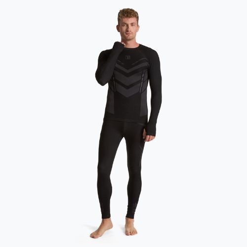 Spodnie bielizna termoaktywne męskie OneTeam ACHILL BAMBOO THERMO LIGHT PLUS bezszwowe czarny