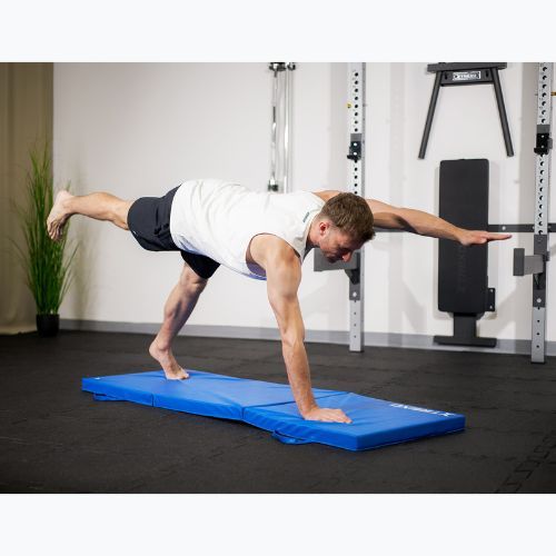 Materac gimnastyczny XTREXO składany 180 x  60 x 5 cm  niebieski