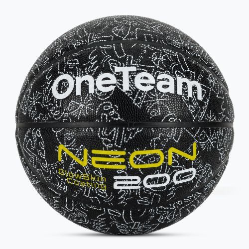 Piłka do koszykówki OneTeam Neon czarny rozmiar 7