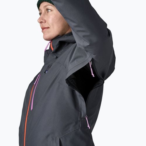 Kurtka narciarska damska Patagonia Insulated Powder Town smolder blue w/orange peel