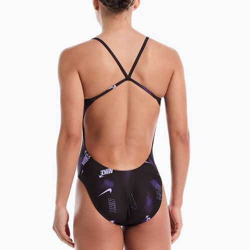 Strój pływacki jednoczęściowy damski Nike Hydrastrong Cutout purple