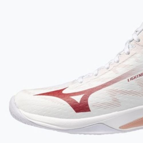 Buty do siatkówki damskie Mizuno Lightning Select Mid white/rose elegance/lava falls