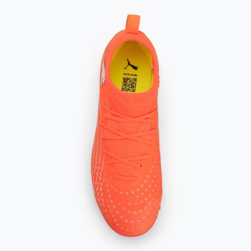 Buty piłkarskie dziecięce PUMA Future 9 Match TT + Mid Jr glowing red/puma white/puma black/puma silver