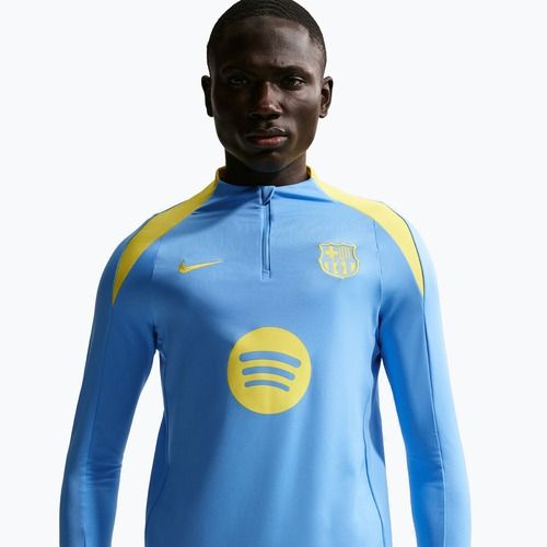 Longsleeve piłkarski męski Nike FC Barcelona Strike Fourth Knit Drill Top university blue/opti yellow