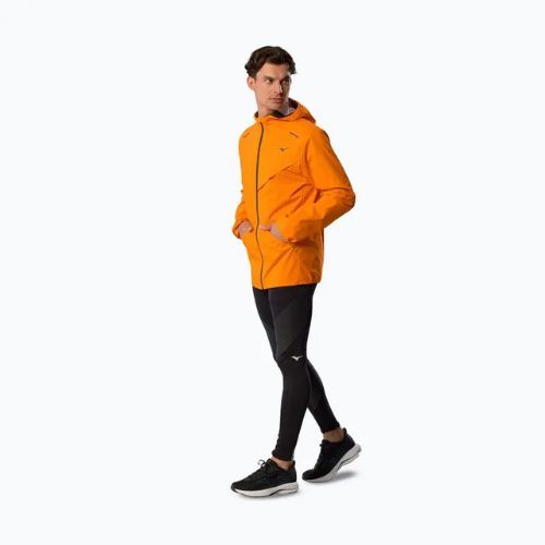 Kurtka do biegania męska Mizuno Tech Thermal Charge Hooded tangelo