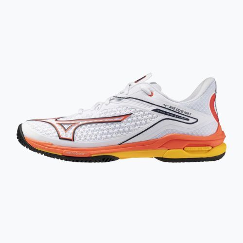 Buty do tenisa męskie Mizuno Wave Exceed Tour 6 AC white/fiery coral 2/citrus