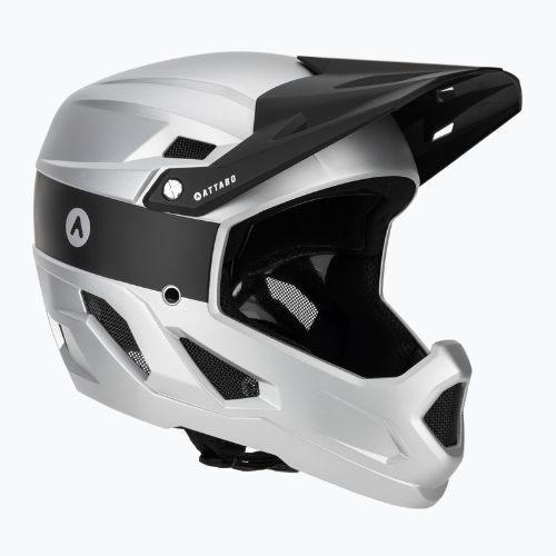 Kask rowerowy ATTABO State 1.0 full face srebrny