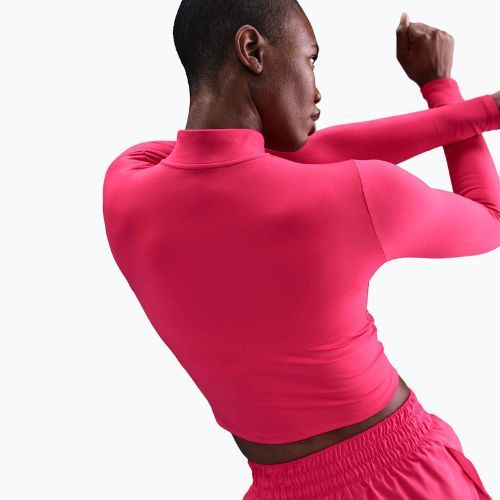 Longsleeve damski Nike One Fitted Dri-Fit 1/4 Zip Mid Layer rush pink/white