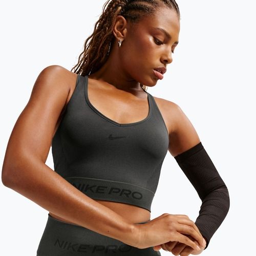 Top treningowy Nike Pro Seamless Dri-Fit Cropped dark smoke grey