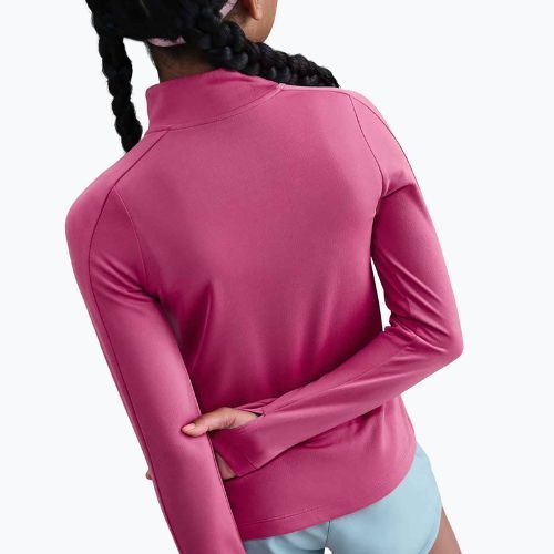 Longsleeve treningowy dziecięcy Nike Dri-Fit 1/4 Zip sweet beet/white