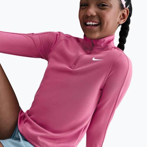 Longsleeve treningowy dziecięcy Nike Dri-Fit 1/4 Zip sweet beet/white