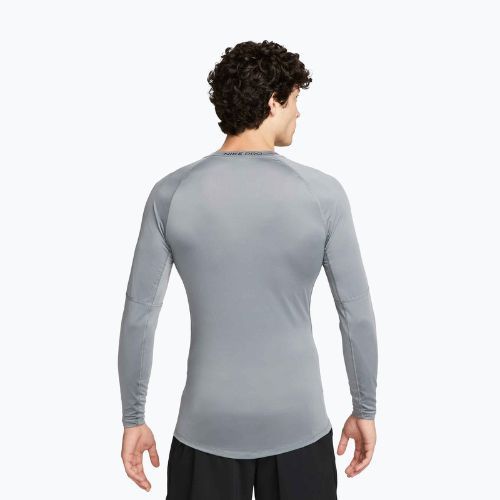 Longsleeve treningowy męski Nike Pro Dri-Fit Tight Fitness smoke grey/black