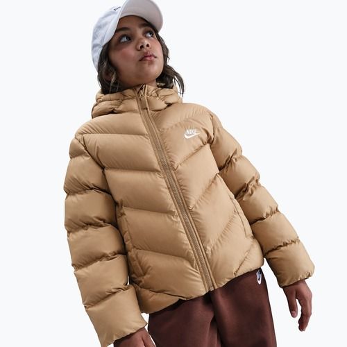Kurtka ocieplana dziecięca Nike Sportswear All Day Play hemp/white