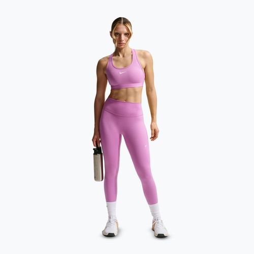 Legginsy damskie Nike One Seamless Front High-Waisted light magenta/white