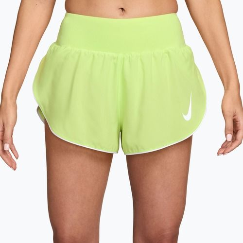 Spodenki do biegania damskie Nike Tempo Swoosh Dri-Fit Mid-Rise Brief-Lined light lemon twist/white