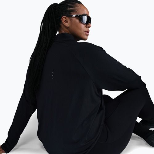 Longsleeve do biegania damski Nike Swift Dri-FIT UV 1/4-Zip Plus Size black