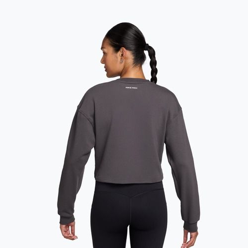 Bluza treningowa damska Nike Pro Dri-Fit Crew Neck thunder grey/metallic silver/white
