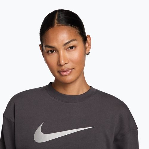 Bluza treningowa damska Nike Pro Dri-Fit Crew Neck thunder grey/metallic silver/white