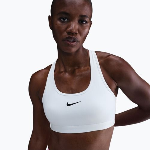 Biustonosz treningowy Nike Swoosh Medium Support white/black