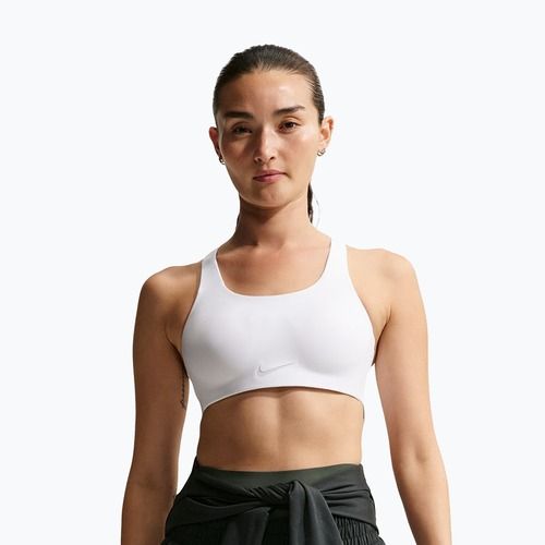 Biustonosz treningowy Nike Rival Ultrahigh Support white