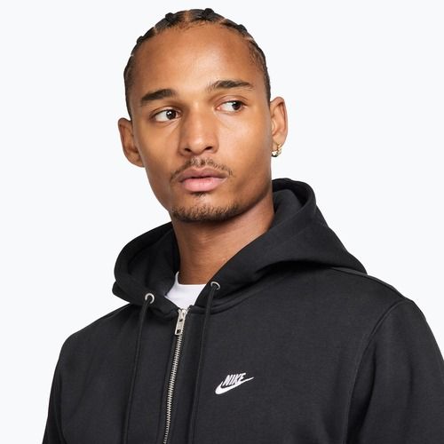Bluza męska Nike Club Full Zip Hoodie black/black/white