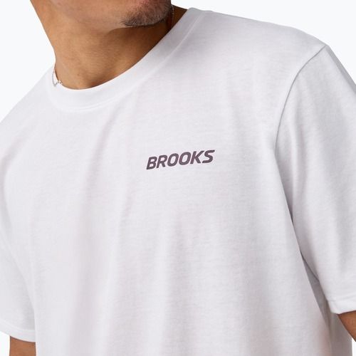 Koszulka do biegania męska Brooks Graphic white/burgundy blaze/cosmic