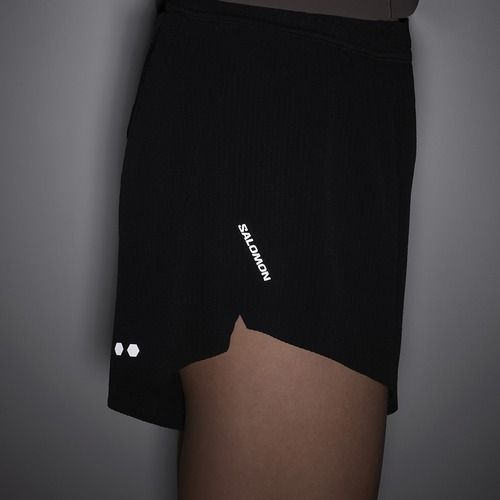 Spodenki do biegania damskie Salomon Sense SPLT 3" deep black