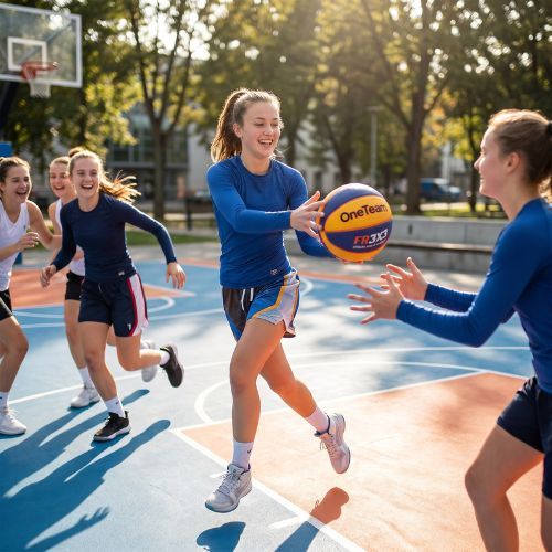 Piłka do koszykówki OneTeam Rim Rush 3x3 niebieski