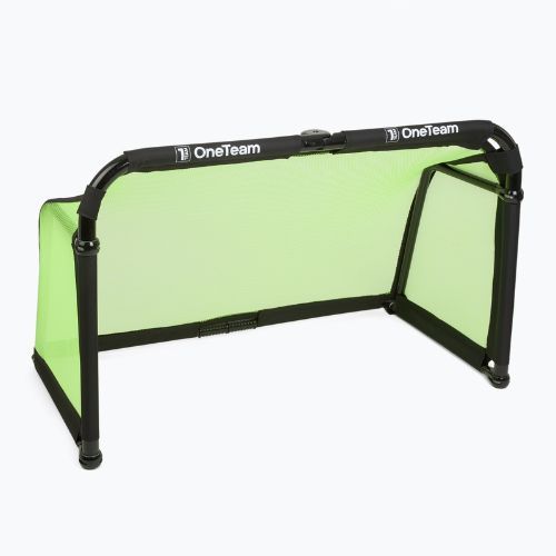 Bramka do piłki nożnej OneTeam SWIFTGOAL 150 x 90 cm składana czarny/zielony