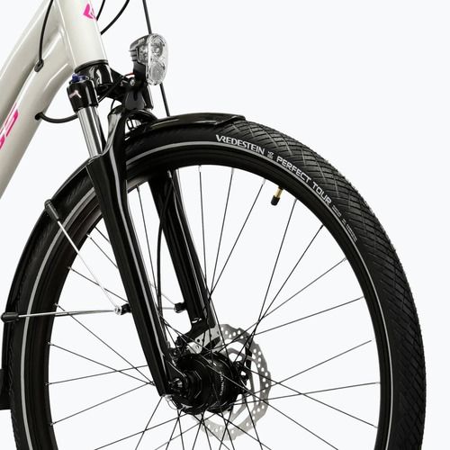 Rower trekkingowy damski KROSS Trans 5.0 W szary/różowy/połysk
