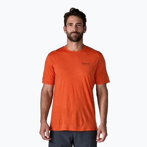 Koszulka męska Patagonia Cap Cool Merino Blend Graphic Shirt heritage header/coal orange