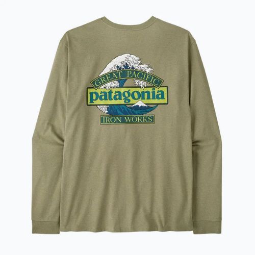 Longsleeve trekkingowy męski Patagonia Great Waves Responsibili Tee gumtree green