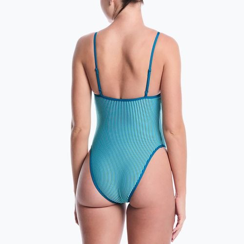 Strój pływacki jednoczęściowy damski Nike Ocean Bound Ripple Texture Square Neck bleached turquoise
