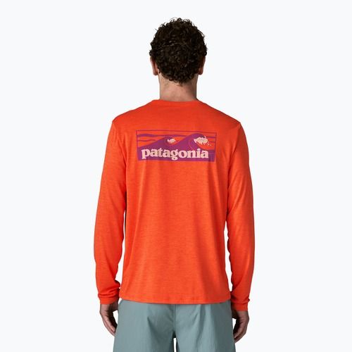 Longsleeve męski Patagonia Capilene Cool Daily - Boardshort Logo orange peel/light orange peel x-dye
