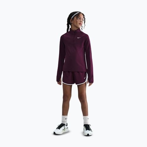 Longsleeve treningowy dziecięcy Nike Dri-Fit 1/4 Zip bordeaux/white