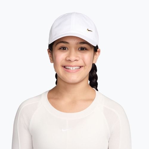 Czapka z daszkiem dziecięca Nike Dri-FIT Club white/flt gold