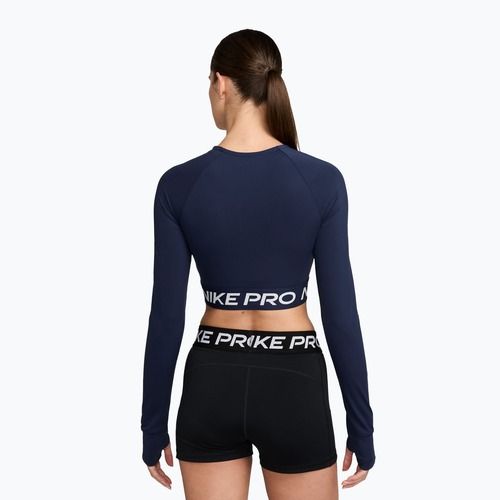 Top treningowy longsleeve damski Nike Pro 365 Dri-Fit midnight navy/white