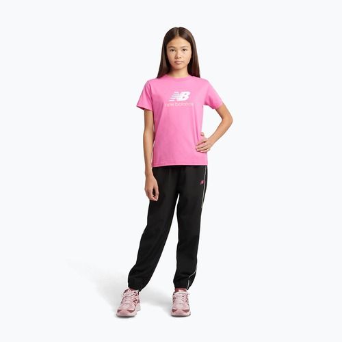 Koszulka dziecięca New Balance Jersey Stacked Logo Tee pink satin