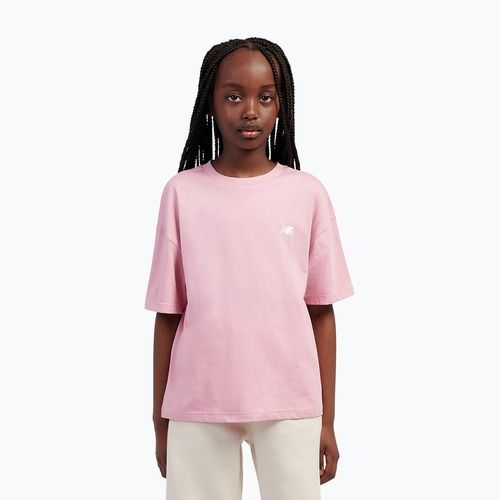 Koszulka dziecięca New Balance Jersey Small Logo Tee pink taffy