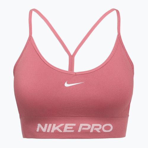 Biustonosz treningowy Nike Pro Seamless Light Support peony/white