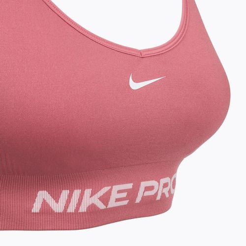 Biustonosz treningowy Nike Pro Seamless Light Support peony/white