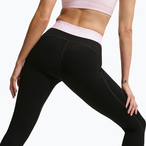 Legginsy damskie Nike Pro Mid-Rise Full black/pink foam/white