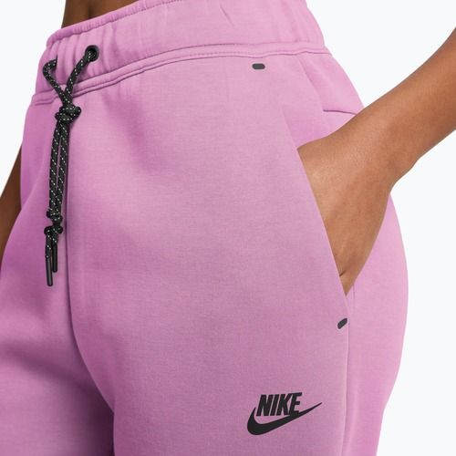 Spodnie damskie Nike Sportswear Tech Fleece Mid-Rise light magenta/black