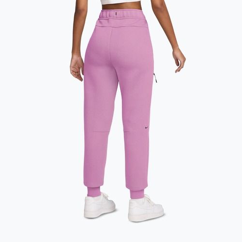 Spodnie damskie Nike Sportswear Tech Fleece Mid-Rise light magenta/black