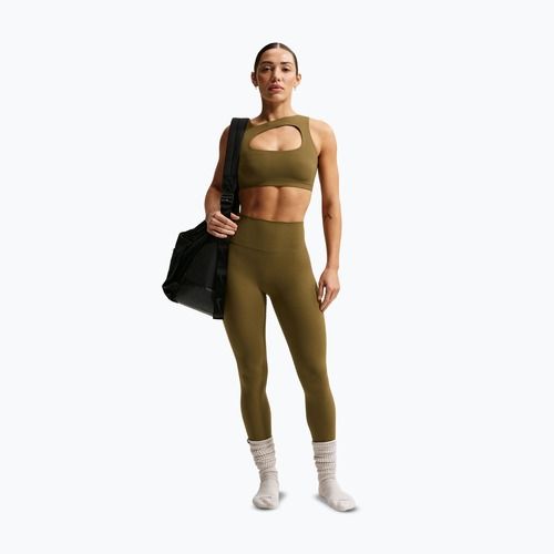 Biustonosz treningowy Nike Zenvy Light-Support Lightly Lined olive flak/white