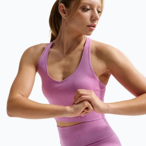 Top treningowy Nike Pro Seamless Dri-Fit Cropped light magenta