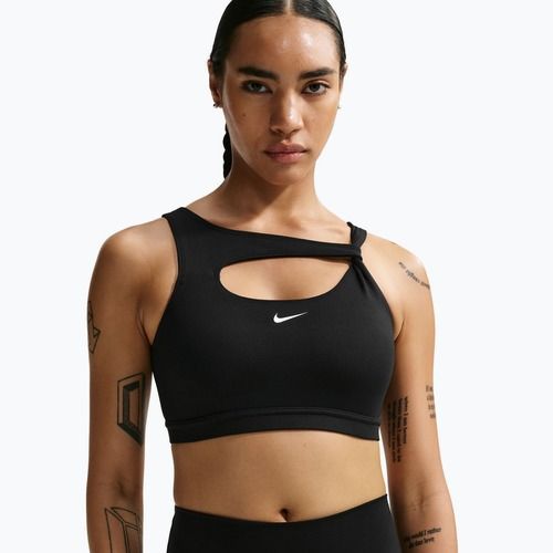 Biustonosz treningowy Nike One Medium Support black/white